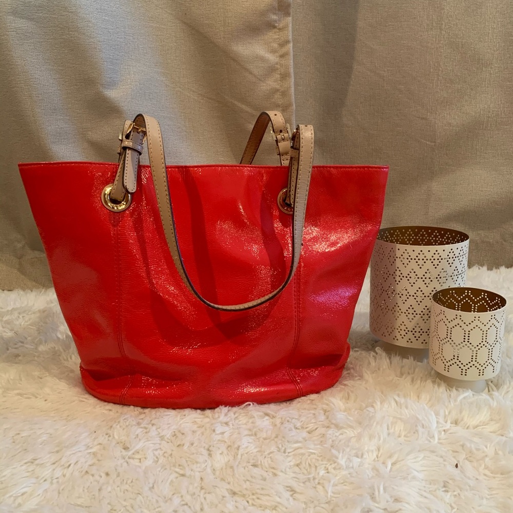 Orange Patent Leather Michael Kors Tote